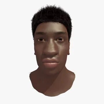Young Black Man Head 3D Model