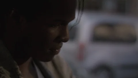 Young black man looking at his phone on a bus Stock-Footage 92112932