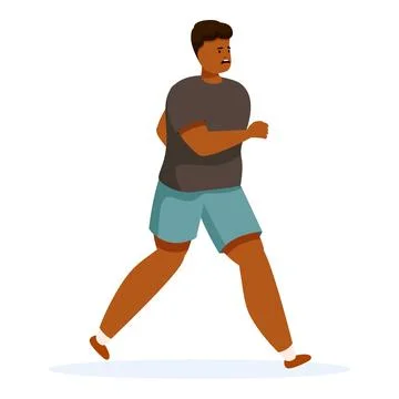 Young black man running and doing sport activity Stock Illustration
