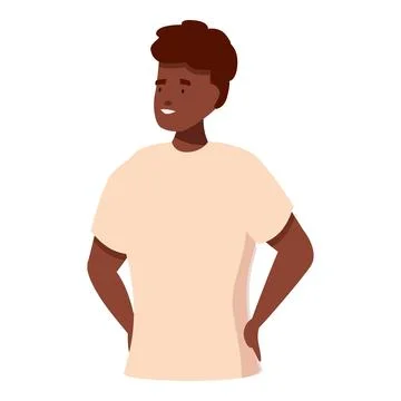 Young black man standing with hands on hips looking aside Stock Illustration