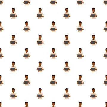 Young black man using digital tablet pattern Stock Illustration