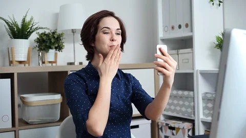 Young Blogger Talks to her Subscribers Stock Footage 110196513