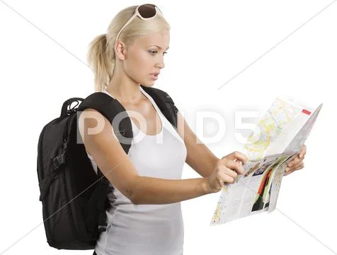 Young blond tourist Stock Photos