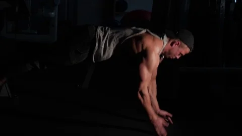Young bodybuilder training in a gym. 4K UHD Stock Footage 75836822