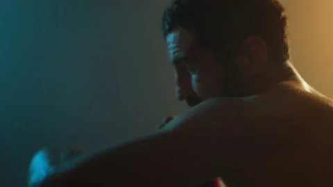 Young Boxer In Ring. Man Makes Hand Movements. Stock Footage 160762807