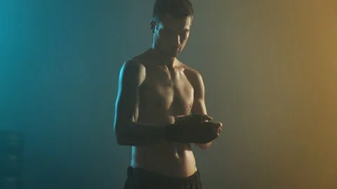 Young Boxer In Training. Man Wears Gloves. Stock Footage 160762676