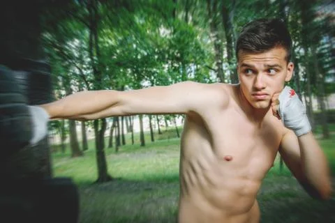 Young boxer in training Stock-Fotos