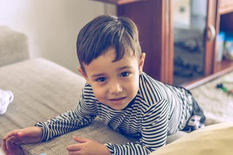 Young boy angry using a smartphone 스톡 사진