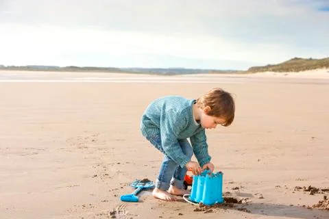 Young Boy on the Beach Foto stock