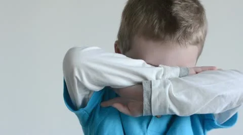 Young boy being shy 7675 스톡 동영상 10734291