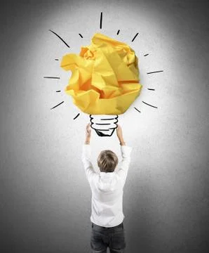Young boy with a big idea Stock Photos