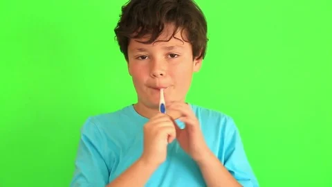 Young boy brushing his teeth  스톡 동영상 74527952