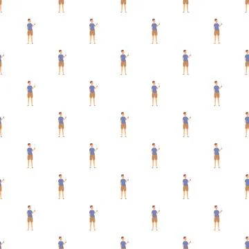 Young boy brushing teeth dental hygiene seamless pattern Stock-Illustration