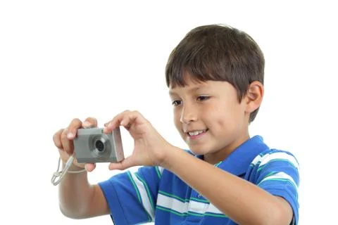 Young boy with camera Stock Photos