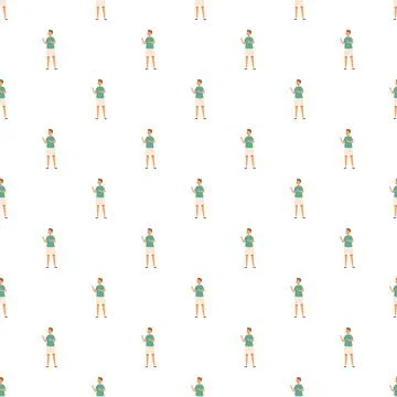 Young boy cartoon character seamless pattern background Illustrazione stock