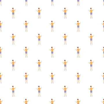 Young boy cartoon characters forming seamless pattern Stock Illustration