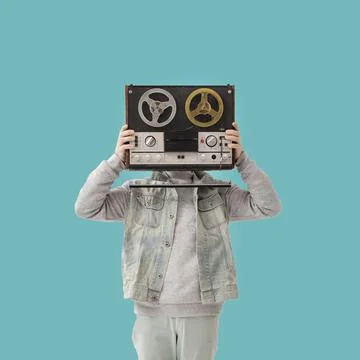 Young boy with cassette. High quality and resolution beautiful photo concept Stock Photos