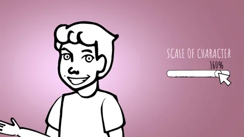 Young Boy Character - Doodle Animation Stock After Effects