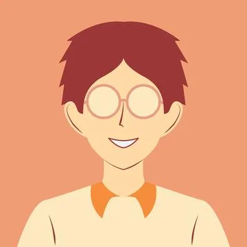 Young boy character with glasses Stock Illustration