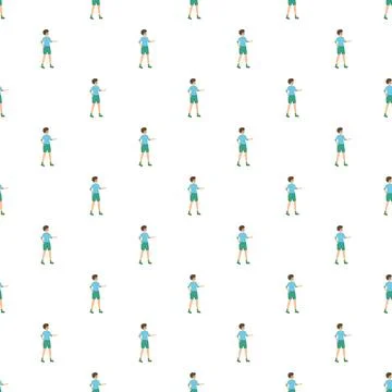 Young boy character repeating seamless pattern background Stock Illustration