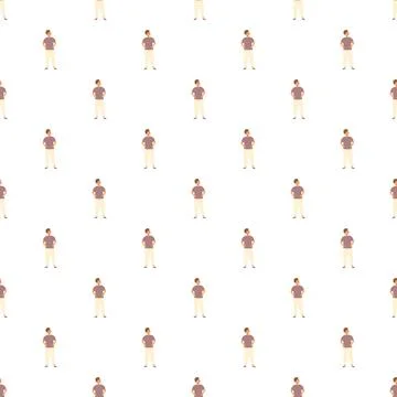 Young boy character standing seamless repeat pattern 스톡 일러스트