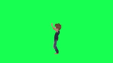Young boy cheering chroma key green background right angle Stock Footage 259822711