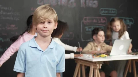 The young boy at coding and programming classroom Stock Footage 253269303