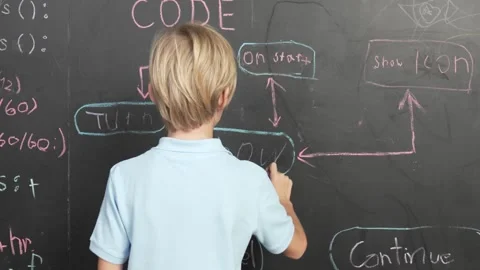 The young boy at coding and programming classroom Stock Footage 253269379