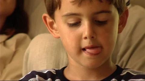 Young boy concentrating Stock Footage 43682866