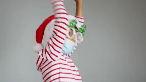 Young boy dancing, Christmas concept Stock Footage 138390986