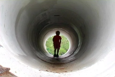 Young Boy Dancing in a Tunnel Stock Footage 371641
