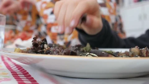 Young boy delighted with barnacles Stock Footage 237527675