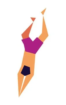 Young boy diving vector icon Stock Illustration