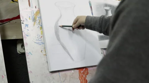 Young boy drawing in class Stock Footage 152719503