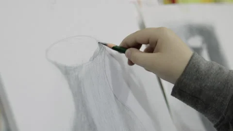 Young boy drawing in class Stock Footage 152719817