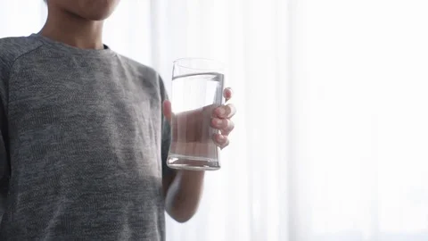 Young boy drink water Stock Footage 105500662