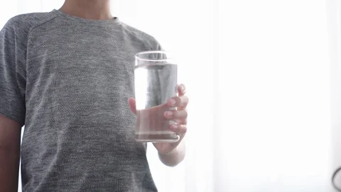 Young boy drink water Stock Footage 107498722