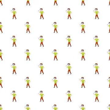 Young boy exploring virtual reality seamless pattern Stock Illustration