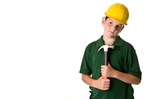 Young boy - future construction worker Stock Photos