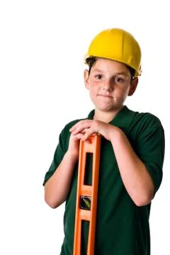 Young boy - future construction worker Stock Photos