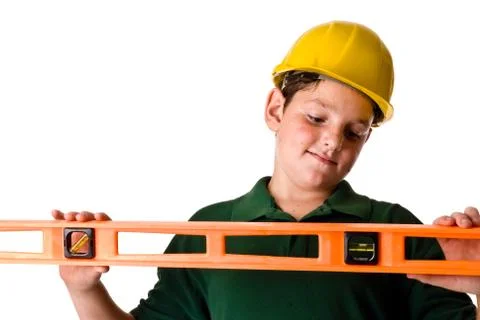 Young boy - future construction worker Stock Photos