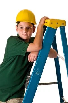 Young boy - future construction worker Stock Photos