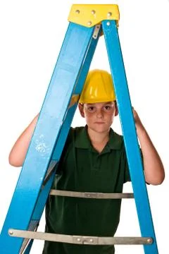 Young boy - future construction worker Stock Photos
