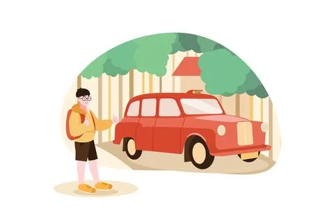 Young Boy Giving Feedback For The Car Service Stock Illustration