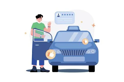 Young Boy Giving Feedback On The Car Service Stock Illustration