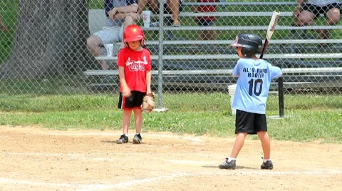 Young boy hitting a baseball. | Stock Video | Pond5