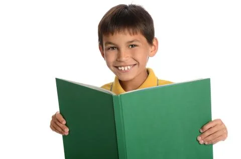 Young Boy Holding Book Stock Photos