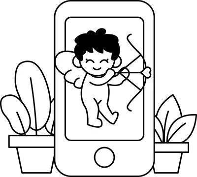A young boy is holding a bow and arrow and smiling Stock Illustration