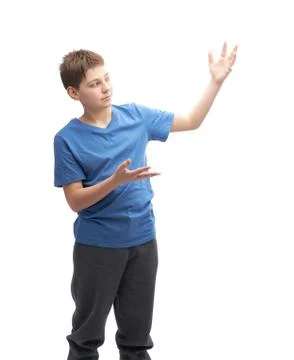 Young boy isolated Foto stock