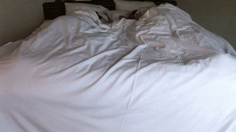 Young Boy Jumping on Bed Wakes Parents Trying to Sleep In 스톡 동영상 70281